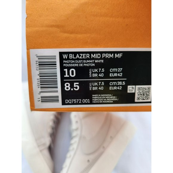 8.5 MEN\'S NIKE BLAZER MID PREMIUM PHOTO DUST GRAY DQ7572-001 SNEAKERS